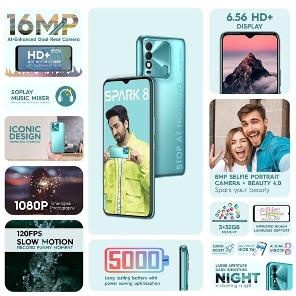 Techno_Spark_8_KG6K_3/32Gb_TurquoiseCyan_2