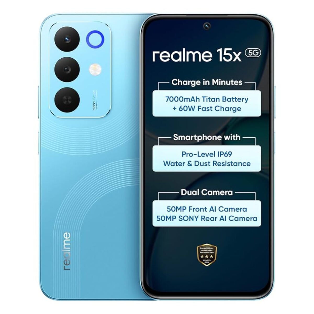 Realme 15X 8/128 GB Aqua Blue - Manik Mobile Shopee